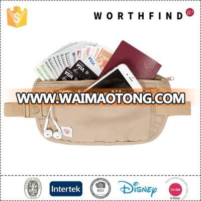 Outdoor waterproof fanny pack RFID blocking money belt for travel